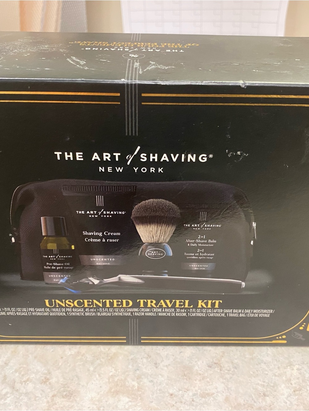 The Art of Shaving Unscented Travel Kit — Black